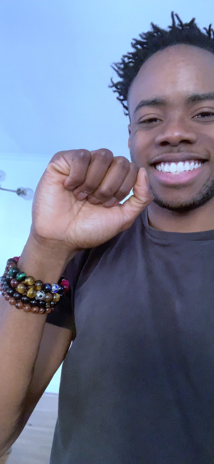 Red Tiger's Eye Natural Stone Stretch Energy Bracelet "Ease Rocks Collection"