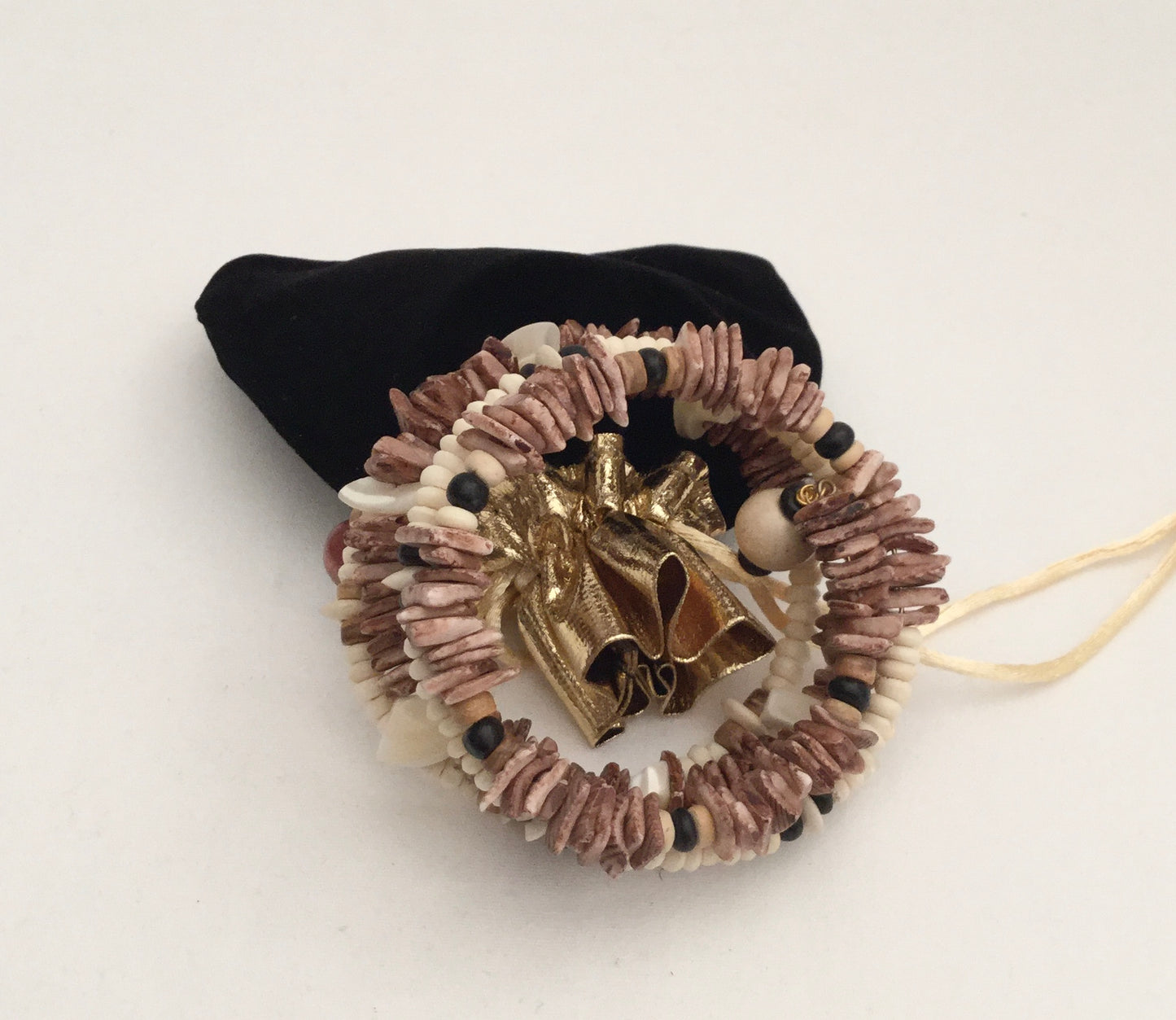 Memory Wire Multi-strands Boho style brown beaded bracelet “ Ease Bijou Collection”