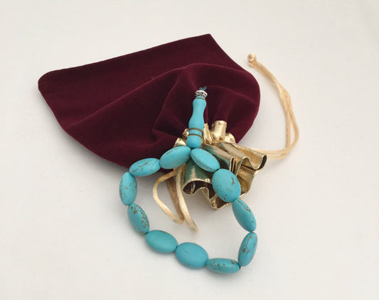 Magnesite Turquoise (Stabilized) Power Beaded Bracelet "Ease Rocks Collection"