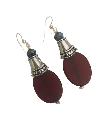 Sterling Silver+Resin+Drop Vintage Inspired  Earrings "Ease Bijou Collection"