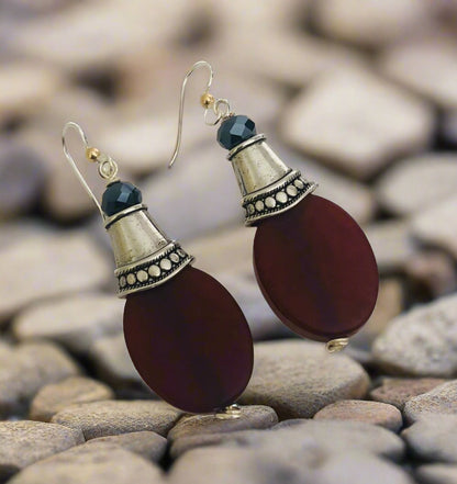 Sterling Silver+Resin+Drop Vintage Inspired  Earrings "Ease Bijou Collection"