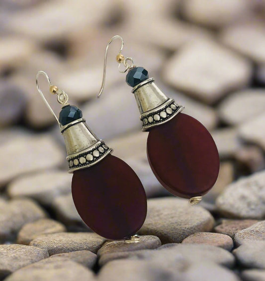 Sterling Silver+Resin+Drop Vintage Inspired  Earrings "Ease Bijou Collection"