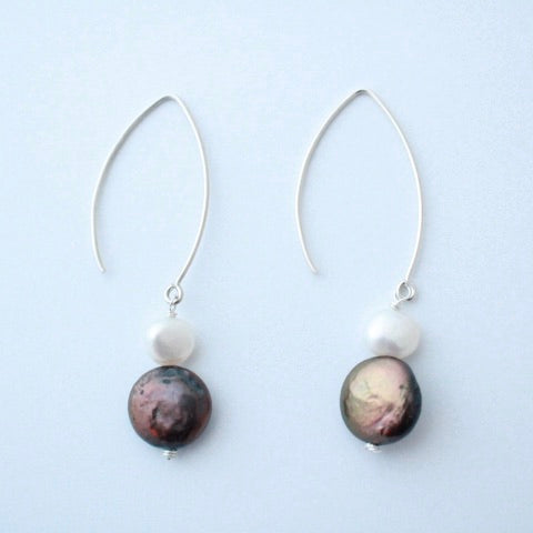 Sterling Silver with Fresh Water Earrings  “Ease Bijou Collection”